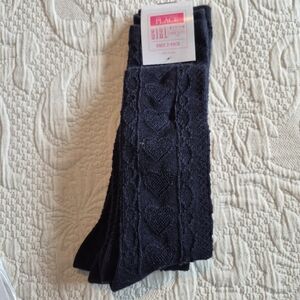 Children's place girls shoe size 2 pairs of blue heart design knee socks NWT